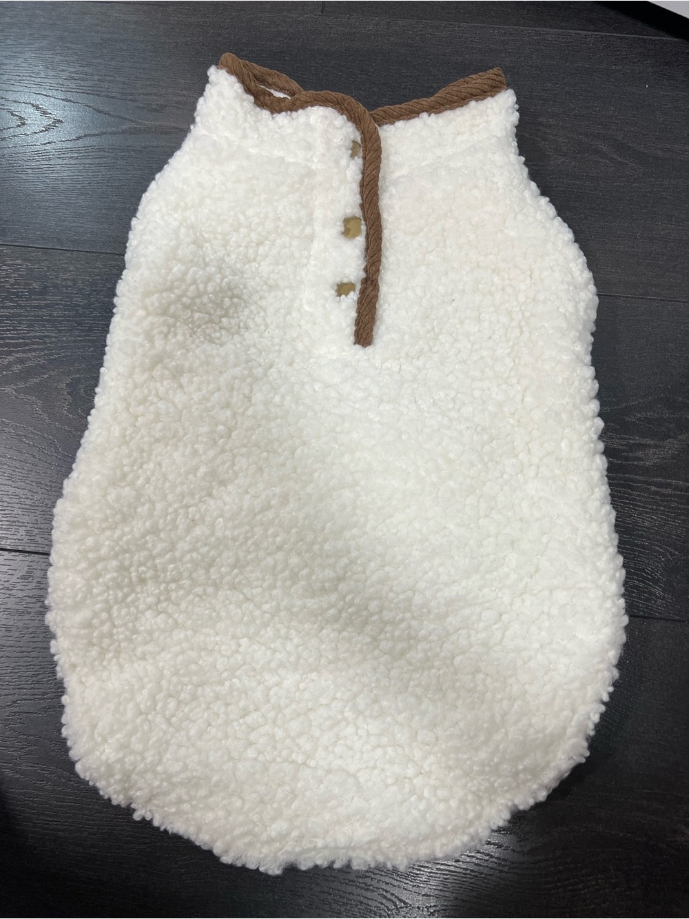 Cozy Sherpa Vest with Brown Trim